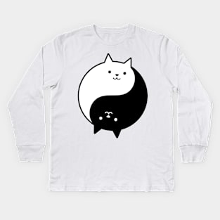 Yin-Yang Cat Kids Long Sleeve T-Shirt